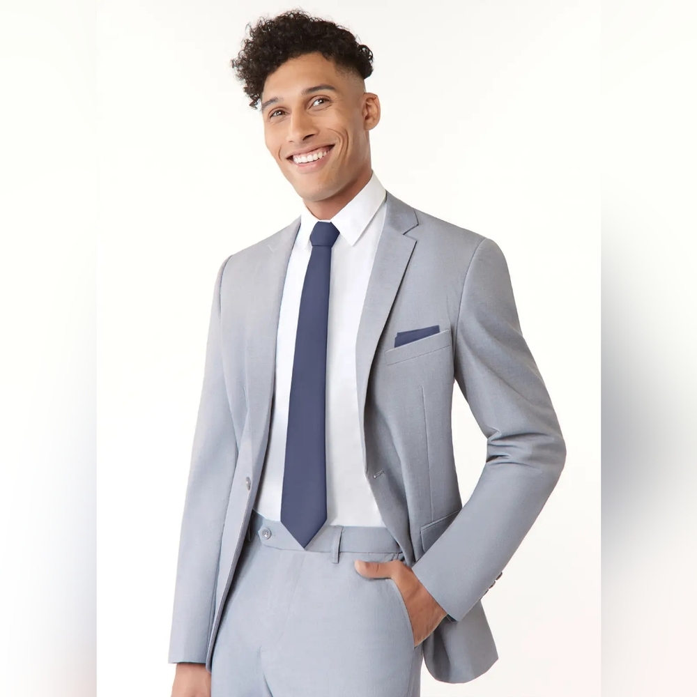 Stormy Blue Matte Satin Wide Tie